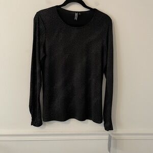 NWT Sno Skins Black Milky Way Top Size L Textured Base Layer Minimalist USA